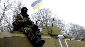 Ukrajinská armádní hlídka mezi Debalceve a Artemivskem