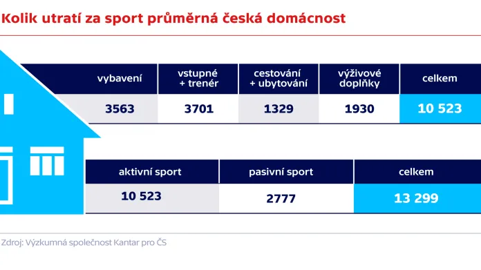 Kolik utratí za sport půměrná česká domácnost