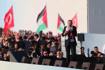 Erdogan legitimizoval Hamás a Izrael označil za okupanta před stovkami tisíc svých podporovatelů