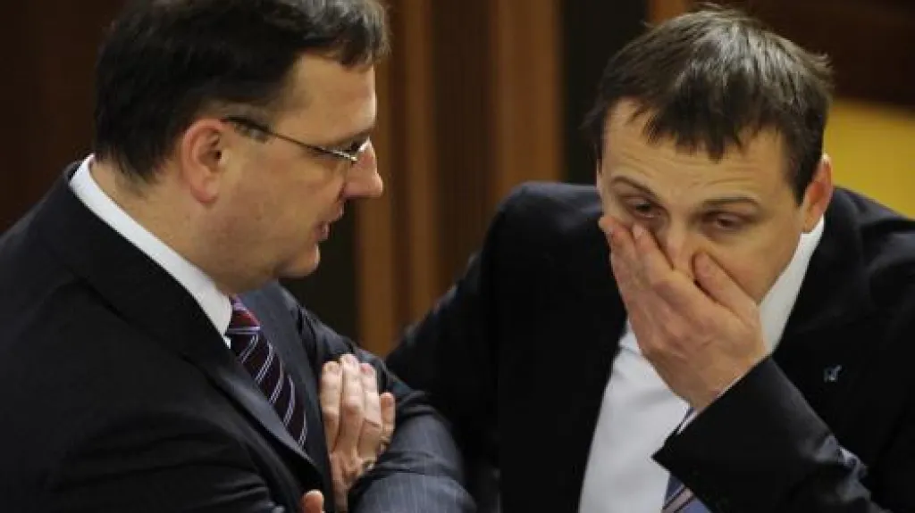 Nečas a Bárta na jednání sněmovny
