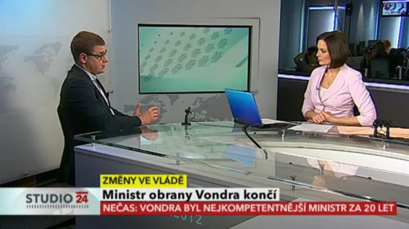 Studio ČT24 k odchodu Alexandra Vondry