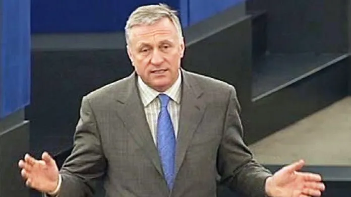 Premiér Mirek Topolánek v Evropském parlamentu