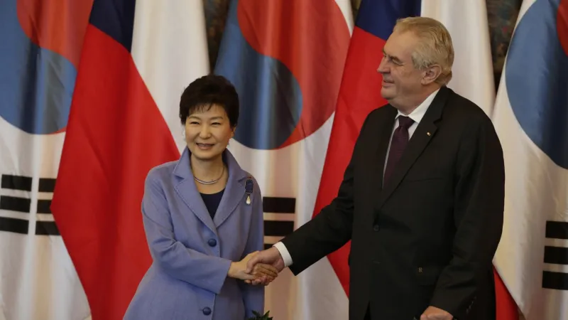 Pak Kun-hje a Miloš Zeman