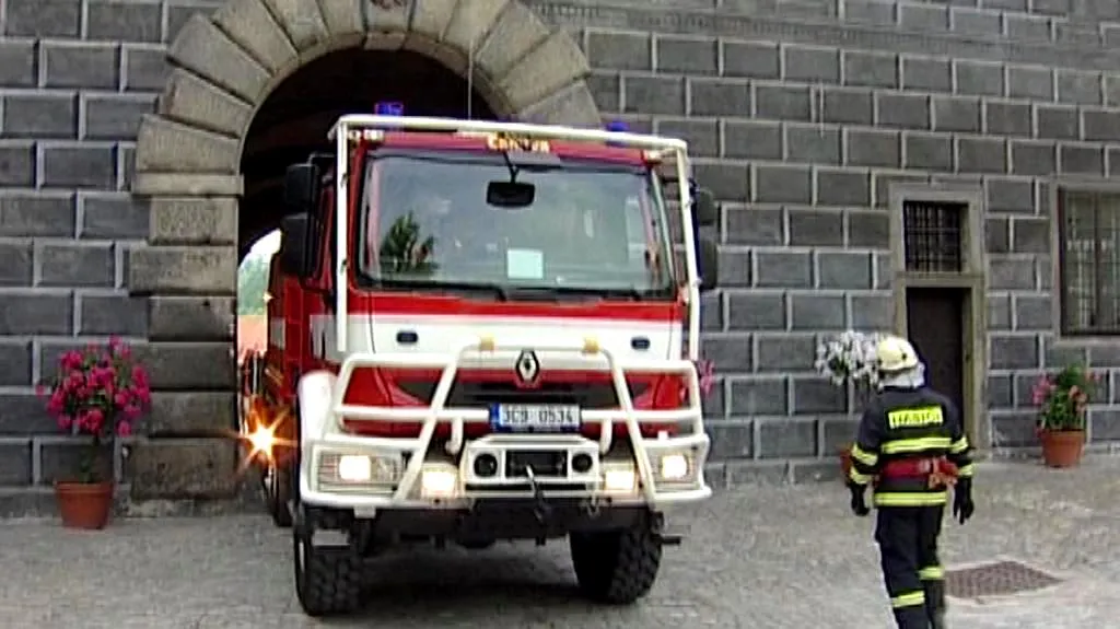 Hasiči na zámku v Českém Krumlově