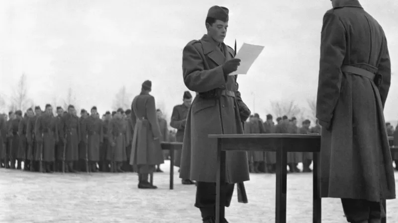 Přísaha branců v prosinci 1950