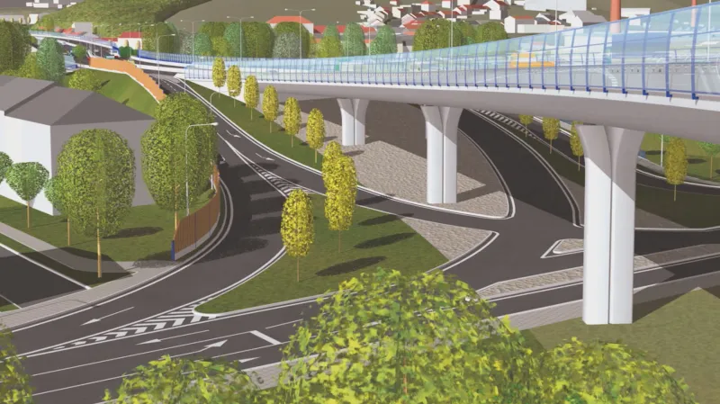 Budoucí podoba mimoúrovňové křižovatky v Rokytově ulici
