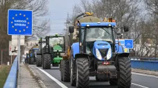 Protest zemědělců na hraničním přechodu Hodonín/Holíč (22. února 2024)