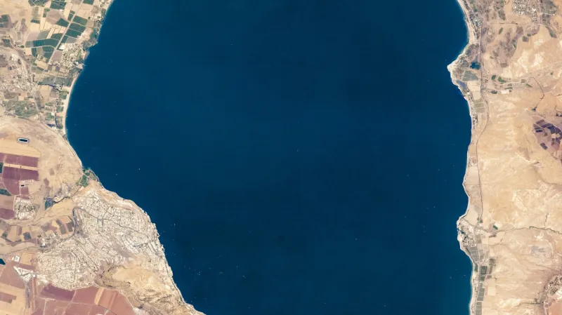 Galilejské jezero ze satelitu