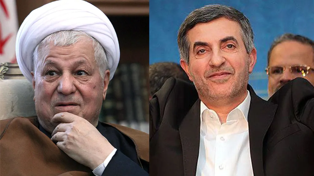 Akbar Hášemí Rafsandžání (vlevo) a Esfandjár Rahím Mašáí