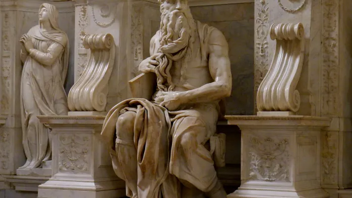Socha Mojžíše na náhrobku Julia II. (Řím)