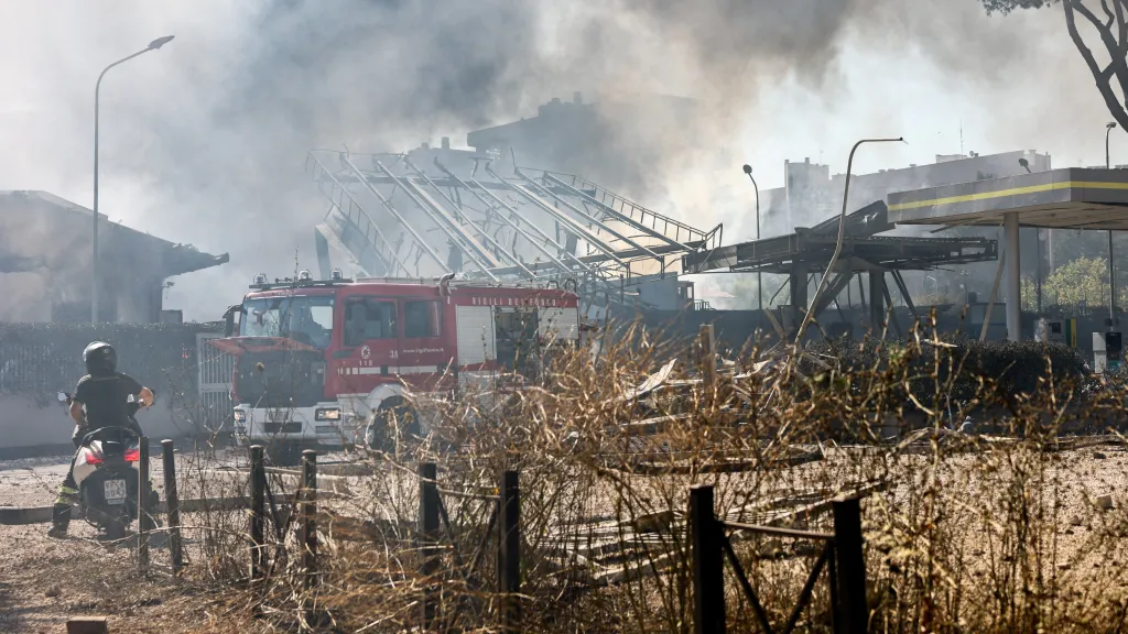 V Římě explodovala čerpací stanice