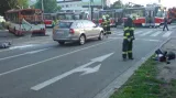 Nehoda trmamvaje, trolejbusu a osobního auta v Provazníkově ulici