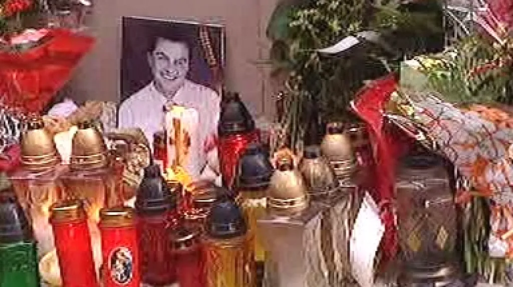 Improvizovaný pomníček Václava Kočky ml.