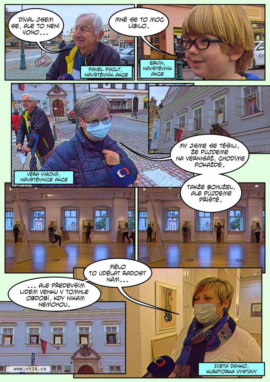 Umění viditelné přímo z ulice. Netradiční vernisáž ve Vysokém Mýtě představovala obrazy z oken galerie