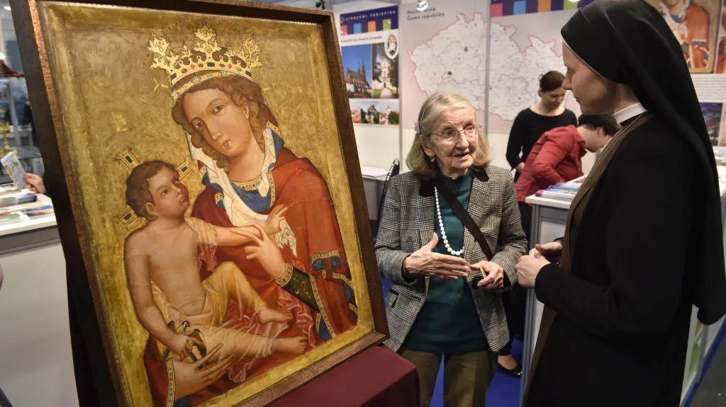 Reprodukce Madony z Veveří na veletrhu cestovního ruchu