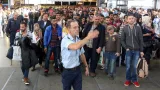 Migranti na mnichovském nádraží