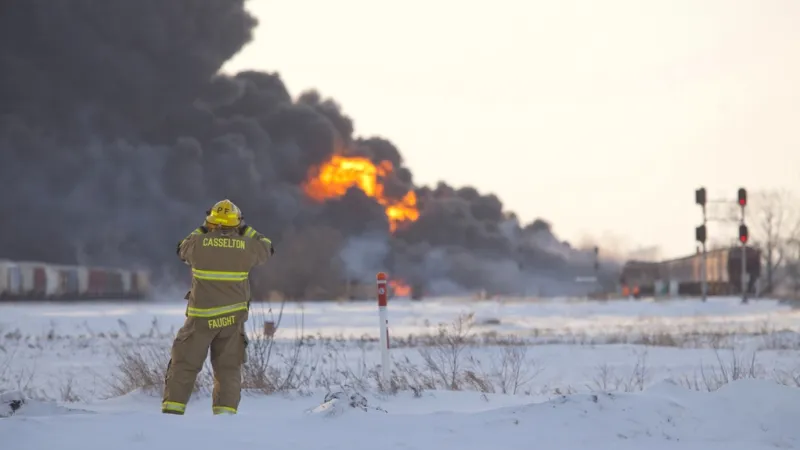 Výbuch vlaku převážejícího ropu