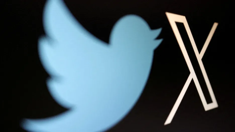 Staré logo Twitteru a nové logo sítě X