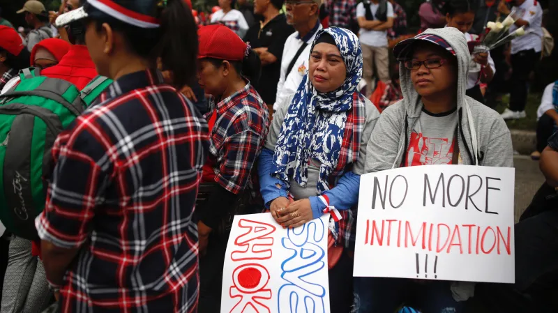 Podporovatelé Purnamy, známého pod jménem Ahok