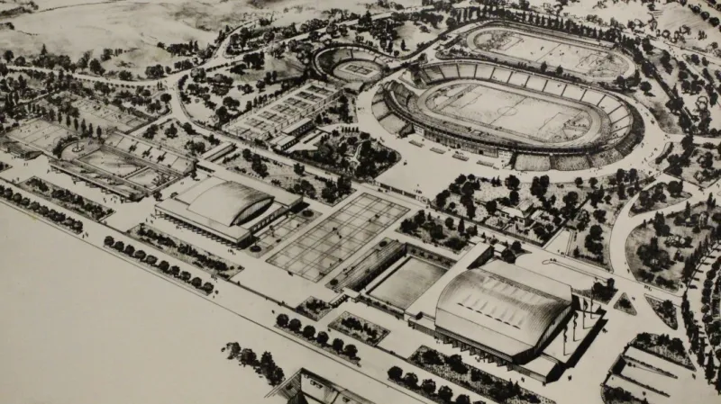 Sportoviště za Lužánkami v návrhu architekta Bohumila Fialy