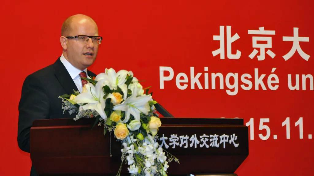 Bohuslav Sobotka promluvil na Pekingské univerzitě