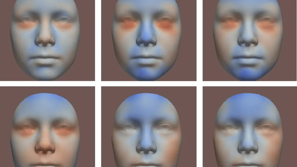 Obličeje dětí na 3D mapě vytvořené AI