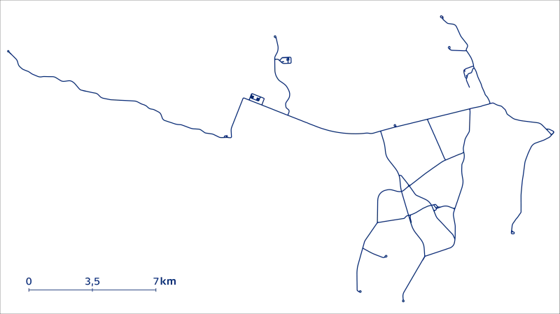 Jaké město je na této mapě jeho tramvajové tratě?