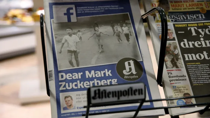 Vydání Aftenposten s otevřeným dopisem pro Zuckerberga