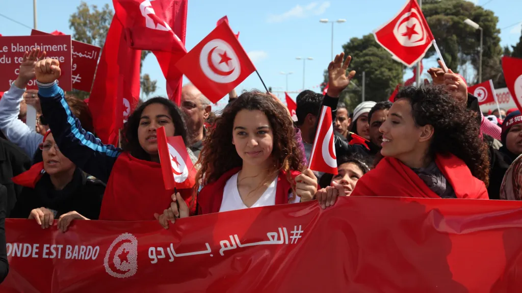 Pochod proti terorismu v Tunisu