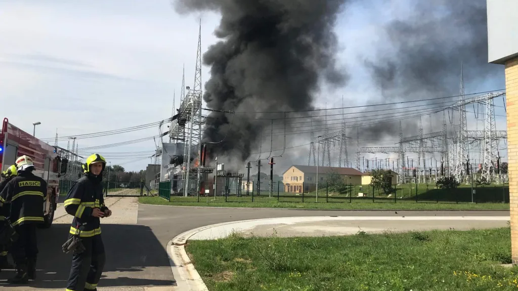 Požár transformátoru u Otrokovic