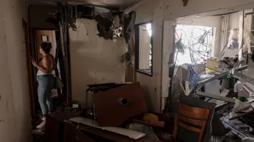 Zničený byt v Gaze