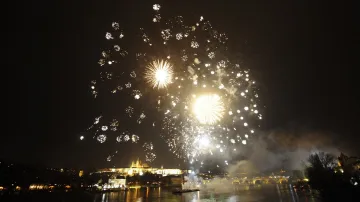 Novoroční ohňostroj v Praze