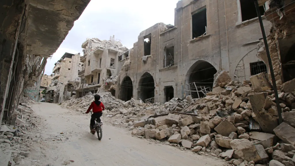Rozbombardované Aleppo