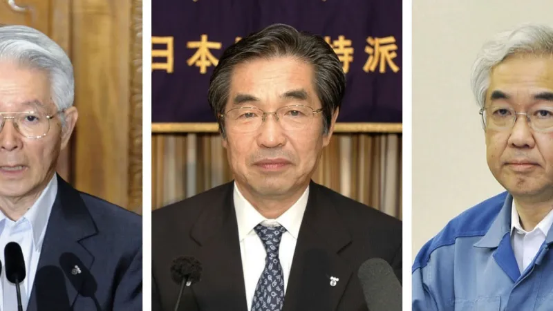 Zleva: Cunehisa Kacumata, Ičiró Takekuro, Sakae Muto