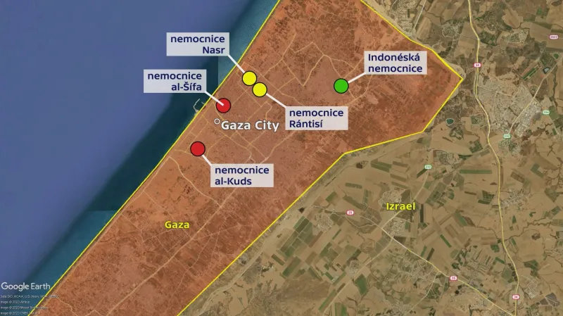 Situace nemocnic na severu Pásma Gazy