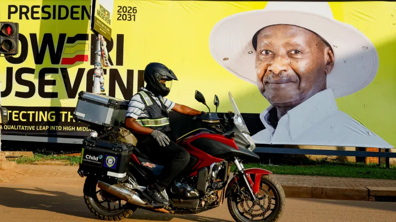 Kampaň ugandského prezidenta Yoweri Museveniho v Kampale
