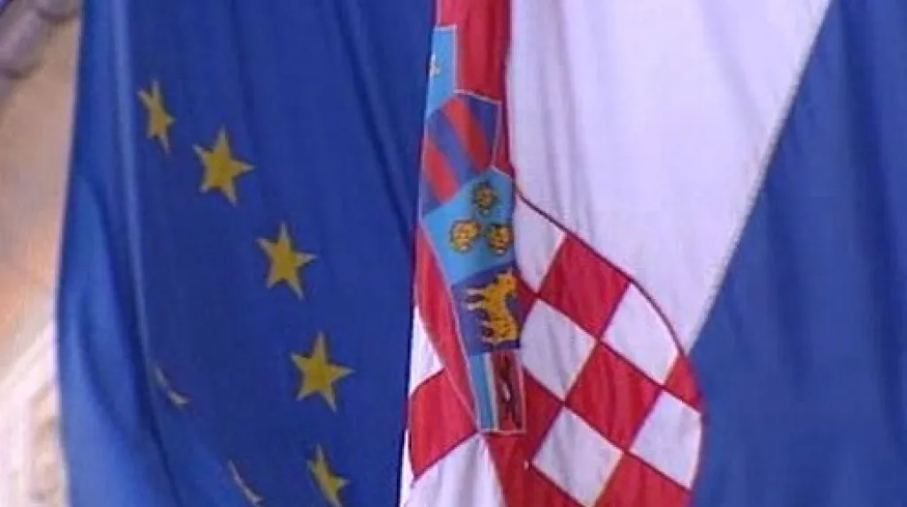 Vlajka EU a Chorvatska