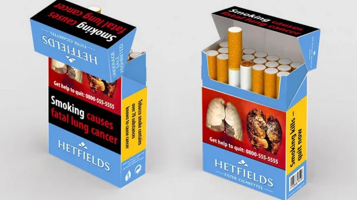 Nově upravené krabičky cigaret