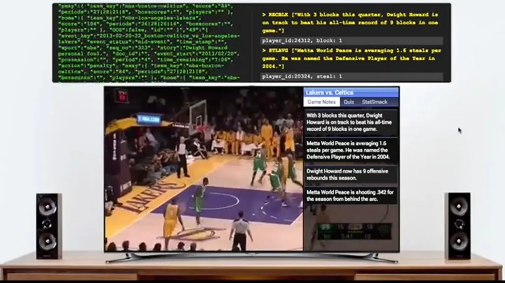 "Robotický novinář" v akci - zpracovává online reportáž z basketbalu
