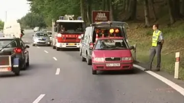 Místo nehody motocyklu v buchlovických horách u Uherského Hradiště