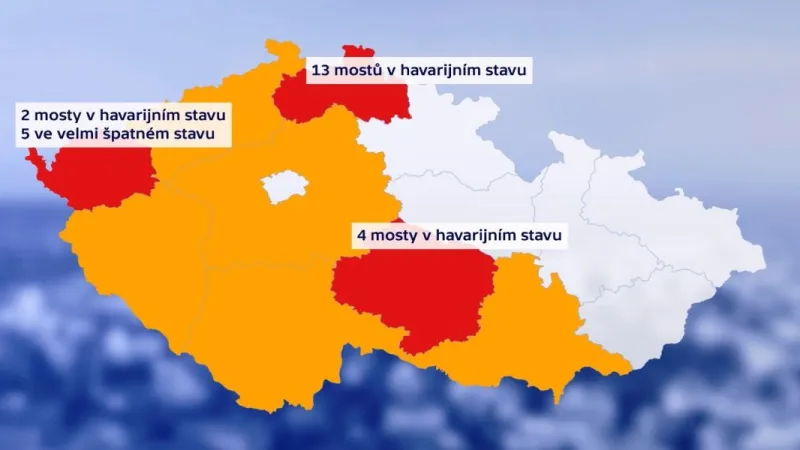 Stav mostů v krajích