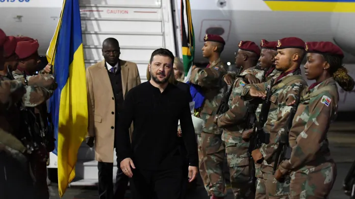 Ukrajinský prezident Volodymyr Zelenskyj na návštěvě JAR