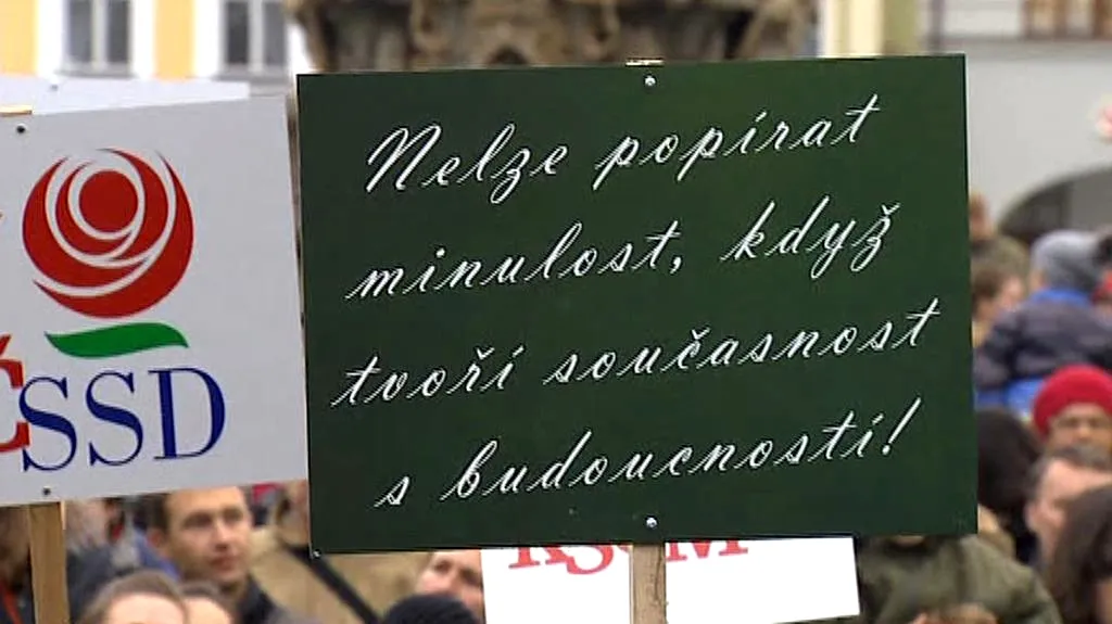 Protest studentů v Českých Budějovicích