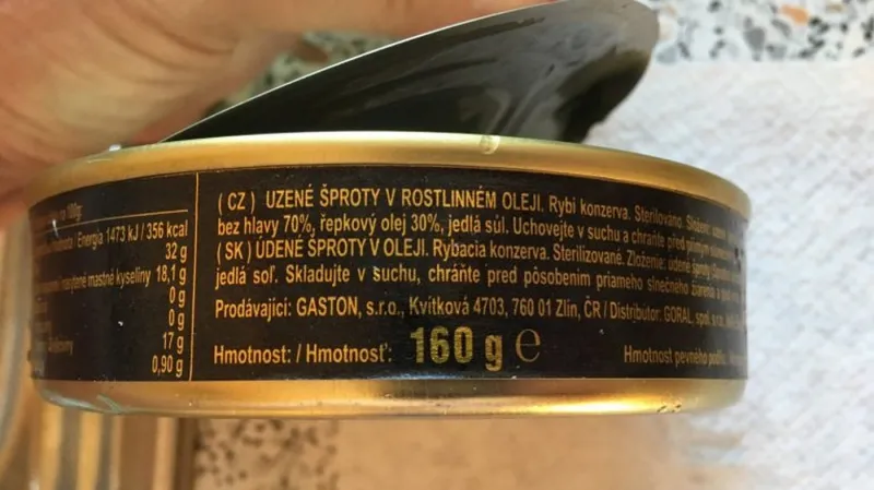 Veterináři stahují uzené šproty značky Giana