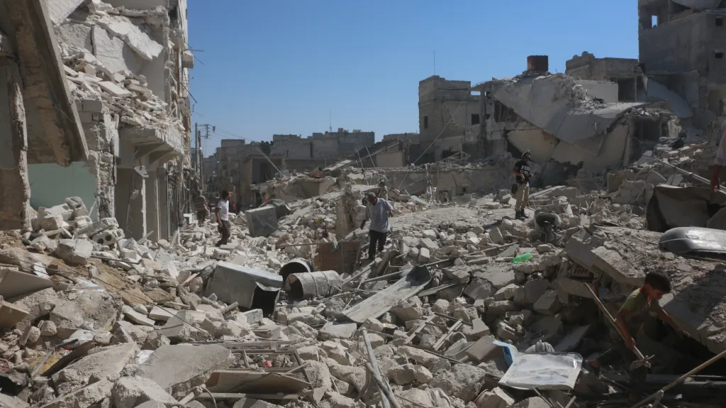 Aleppo po bombardování
