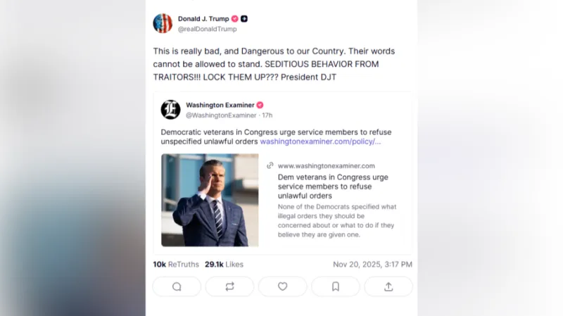 Reakce Donalda Trumpa na sociální síti Truth Social