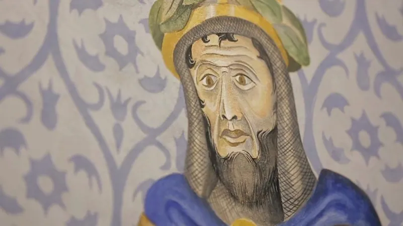 Freska na hradě Castelnaud