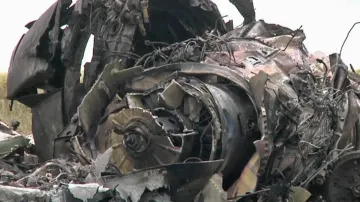 Ukrajinské letadlo sestřelené separatisty v Luhansku