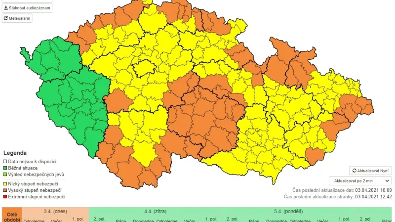 Výstraha ČHMÚ – sněžení