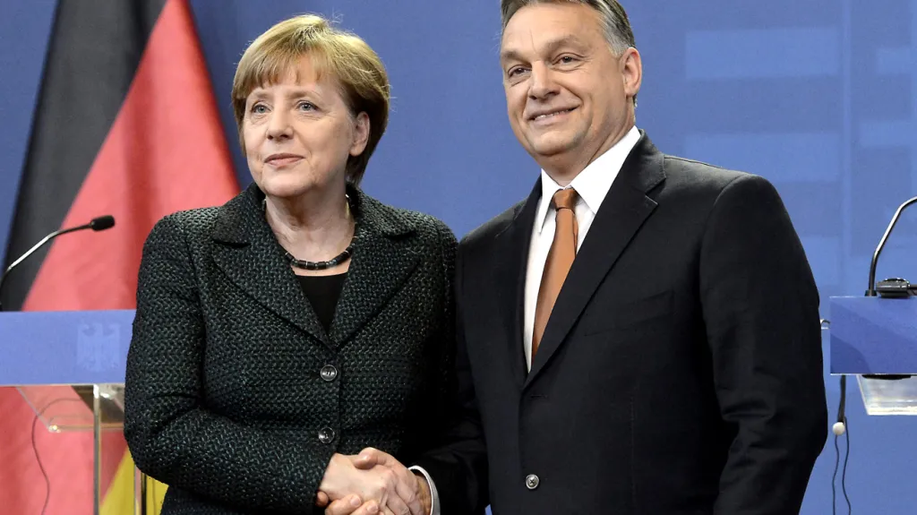 Angela Merkelová a Viktor Orbán
